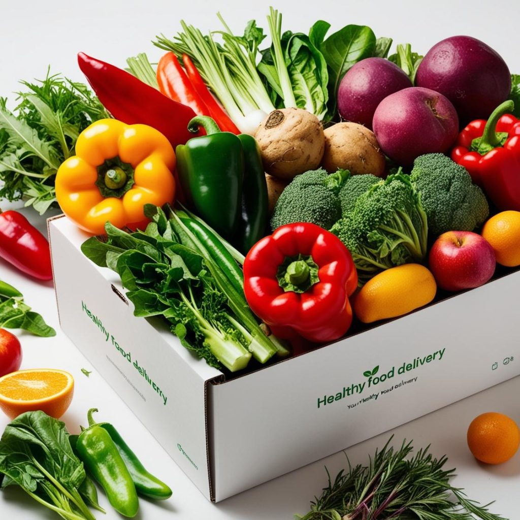 a pack of Veggies and Fruits delivering boxes