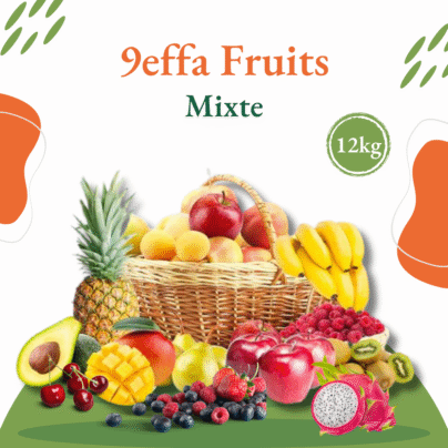 panier de fruits mixte avec fruits exotique